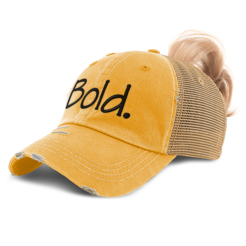 Womens Ponytail Cap Bold Human Values Good Messages Distressed Trucker Hats - Picture 17 of 24