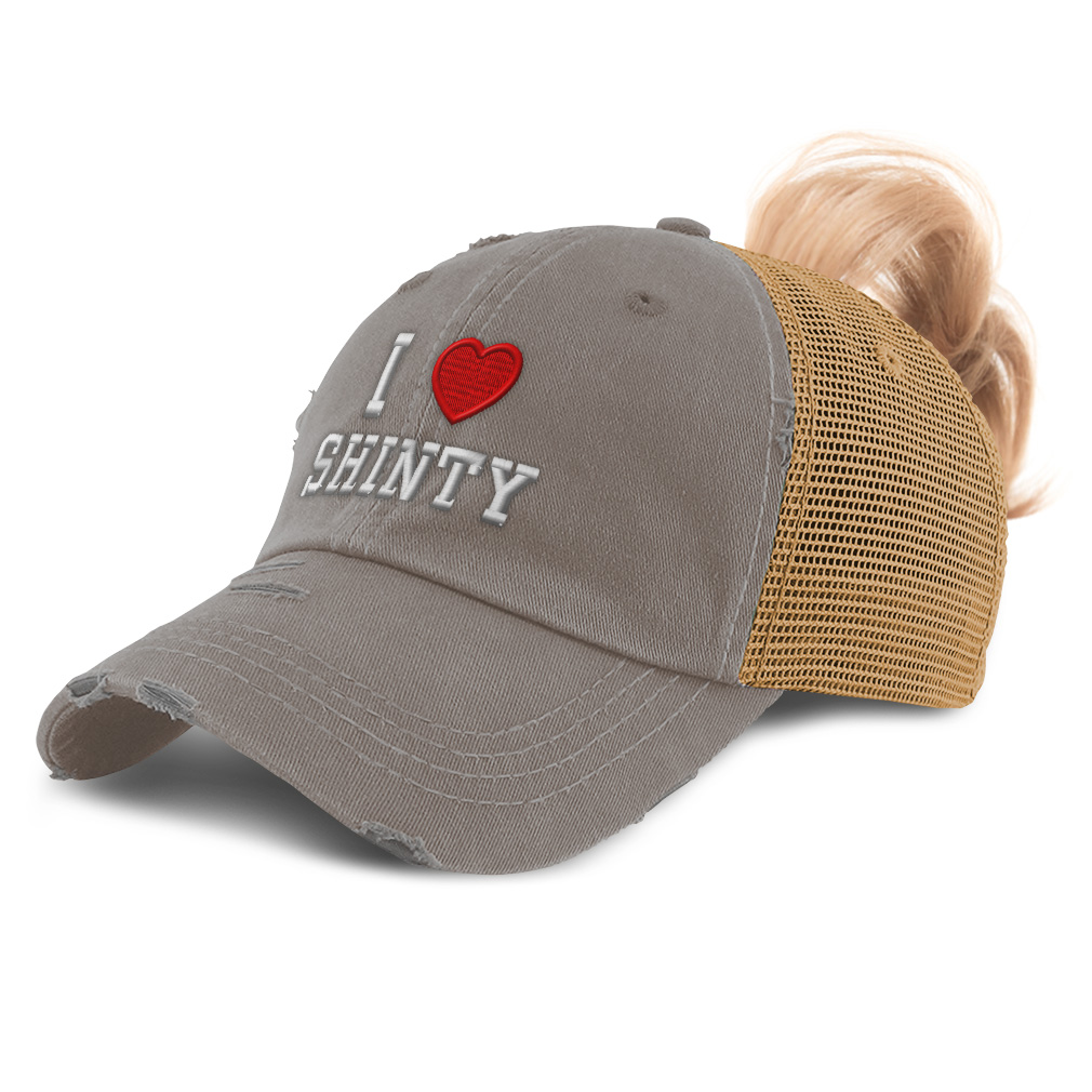 Womens Ponytail Cap I (Love) Shinty Red Heart Sports Lovers Shinty Cotton Lovers - Picture 11 of 24