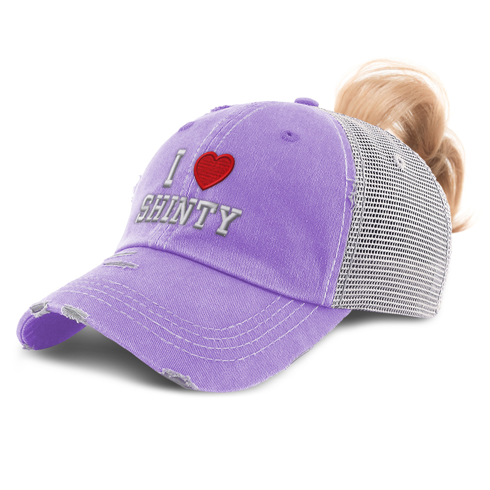 Womens Ponytail Cap I (Love) Shinty Red Heart Sports Lovers Shinty Cotton Lovers - Picture 13 of 24